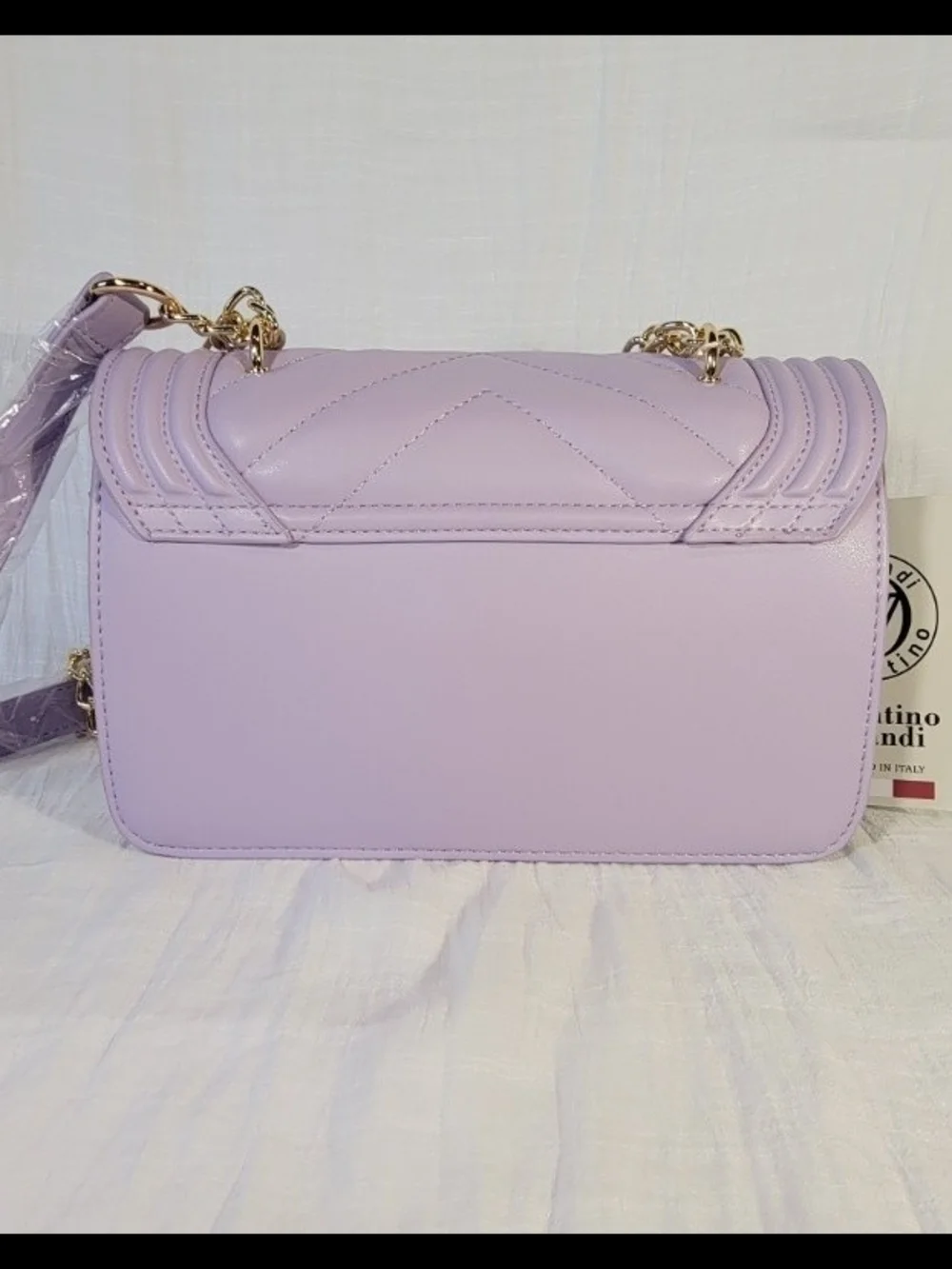 Valentino Orlandi Lavender Quilted Chain Crossbody Bag NWT